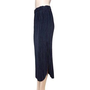 ANTHRO SABINA MUSAYE Odelle Pencil Sailor Chic Textured Navy Blue Midi Skirt‎ S
